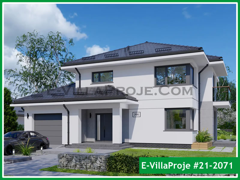 CVL-21-2071 • 202 m² 5+1 Dubleks Çelik Villa - Mimari Kat Planı ve Dış Cephe