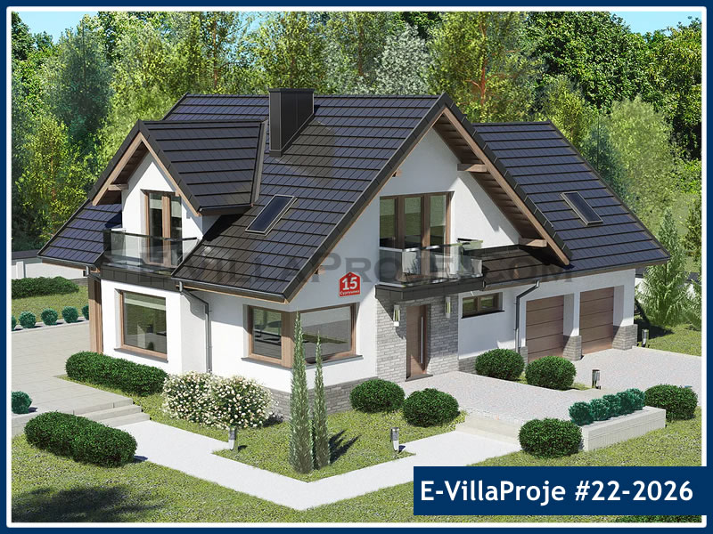 CVL-22-2026 • 203 m² 5+1 Dubleks Çelik Villa - Mimari Kat Planı ve Dış Cephe