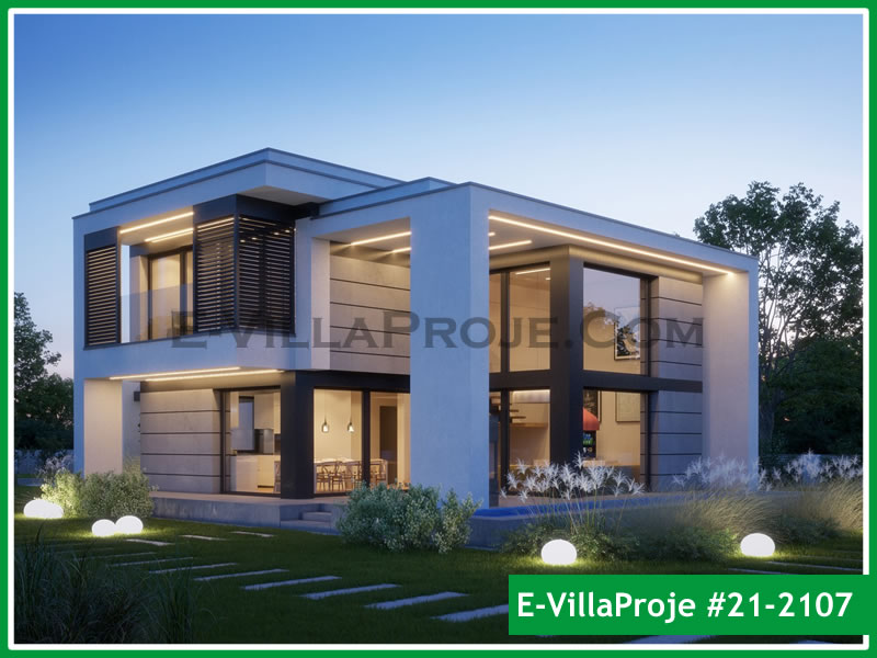 CVL-21-2107 • 203 m² 5+1 Dubleks Çelik Villa - Mimari Kat Planı ve Dış Cephe