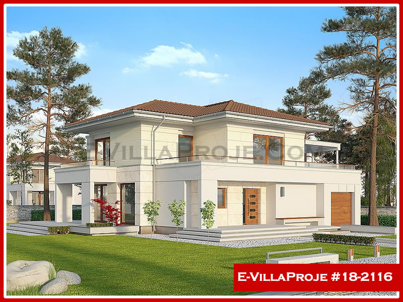 CVL-18-2116 • 203 m² 5+1 Dubleks Çelik Villa - Mimari Kat Planı ve Dış Cephe