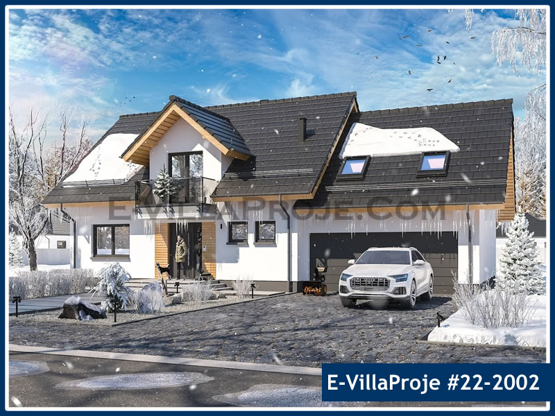 CVL-22-2002 • 204 m² 5+1 Dubleks Çelik Villa - Mimari Kat Planı ve Dış Cephe