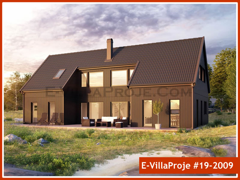 CVL-19-2009 • 205 m² 5+1 Dubleks Çelik Villa - Mimari Kat Planı ve Dış Cephe