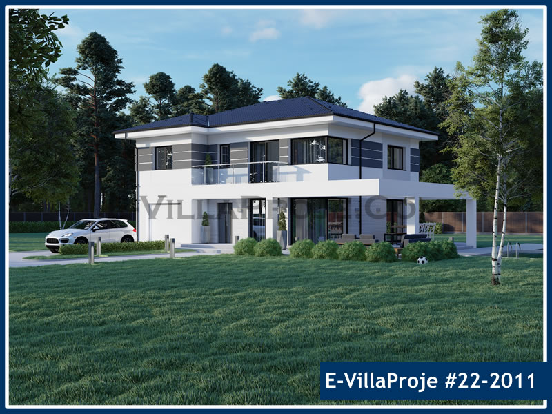 CVL-22-2011 • 206 m² 5+1 Dubleks Çelik Villa - Mimari Kat Planı ve Dış Cephe