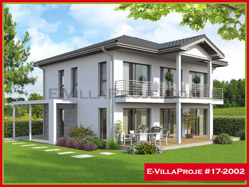 CVL-17-2002 • 209 m² 5+1 Dubleks Çelik Villa - Mimari Kat Planı ve Dış Cephe