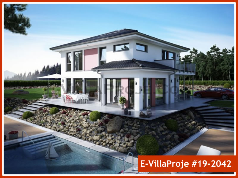 CVL-19-2042 • 216 m² 5+1 Dubleks Çelik Villa - Mimari Kat Planı ve Dış Cephe
