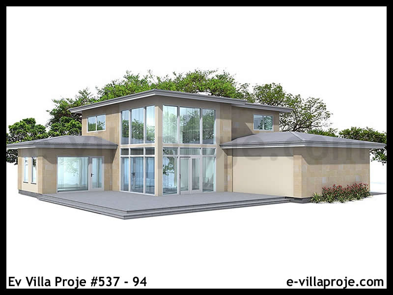 CVL-537-94 • 218 m² 5+1 Dubleks Çelik Villa - Mimari Kat Planı ve Dış Cephe