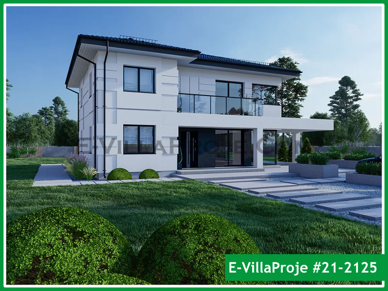 CVL-21-2125 • 221 m² 5+1 Dubleks Çelik Villa - Mimari Kat Planı ve Dış Cephe