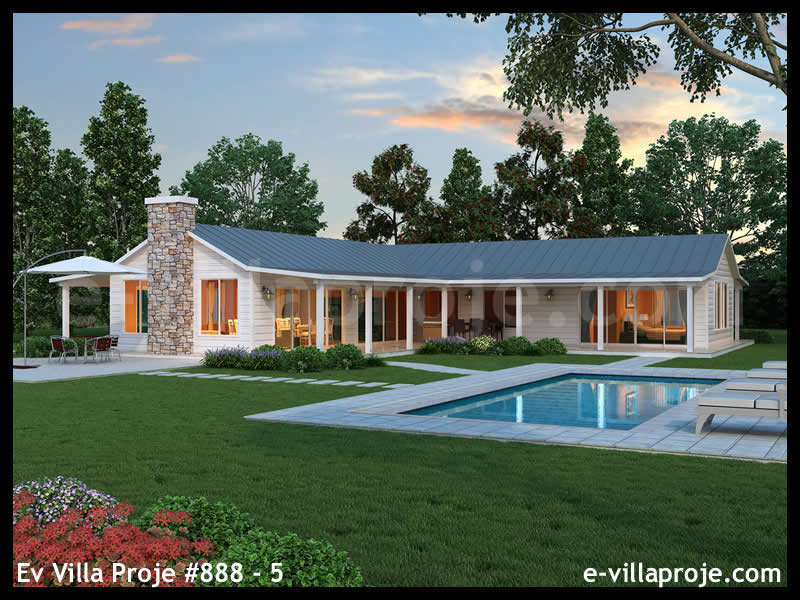 CVL-888-5 • 226 m² 5+1 Tek Katlı Çelik Villa - Mimari Kat Planı ve Dış Cephe