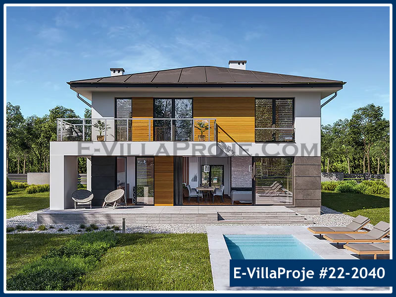 CVL-22-2040 • 229 m² 5+1 Dubleks Çelik Villa - Mimari Kat Planı ve Dış Cephe