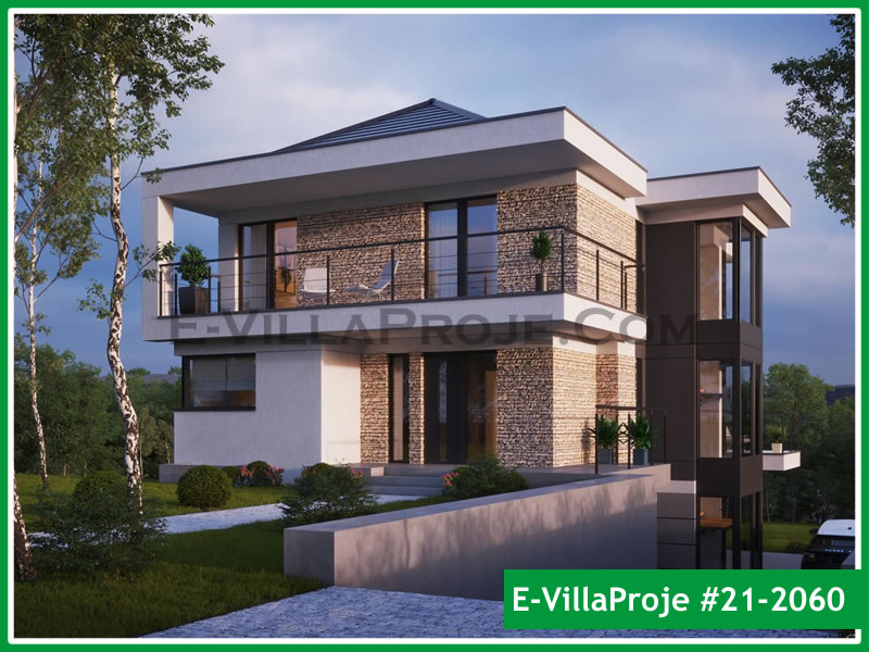 CVL-21-2060 • 229 m² 5+1 Dubleks Çelik Villa - Mimari Kat Planı ve Dış Cephe