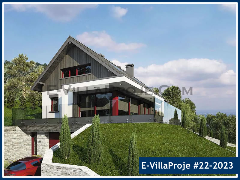 CVL-22-2023 • 230 m² 5+1 Dubleks Çelik Villa - Mimari Kat Planı ve Dış Cephe