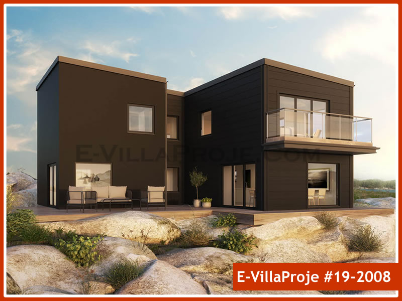 CVL-19-2008 • 231 m² 5+1 Dubleks Çelik Villa - Mimari Kat Planı ve Dış Cephe
