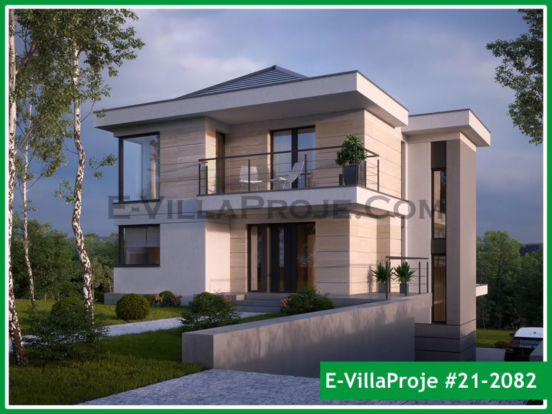 CVL-21-2082 • 234 m² 5+1 Dubleks Çelik Villa - Mimari Kat Planı ve Dış Cephe
