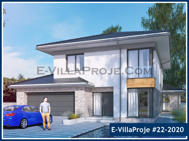 CVL-22-2020 • 238 m² 5+1 Dubleks Çelik Villa - Mimari Kat Planı ve Dış Cephe