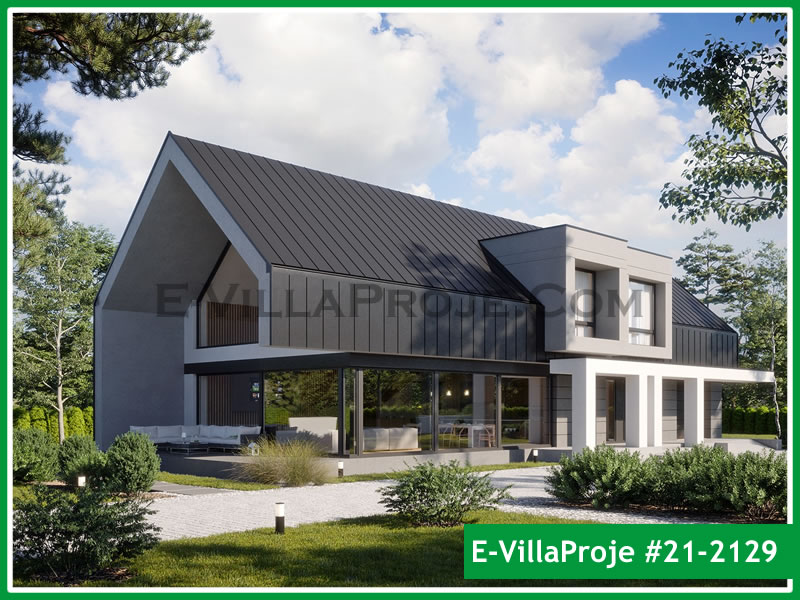 CVL-21-2129 • 239 m² 5+1 Dubleks Çelik Villa - Mimari Kat Planı ve Dış Cephe