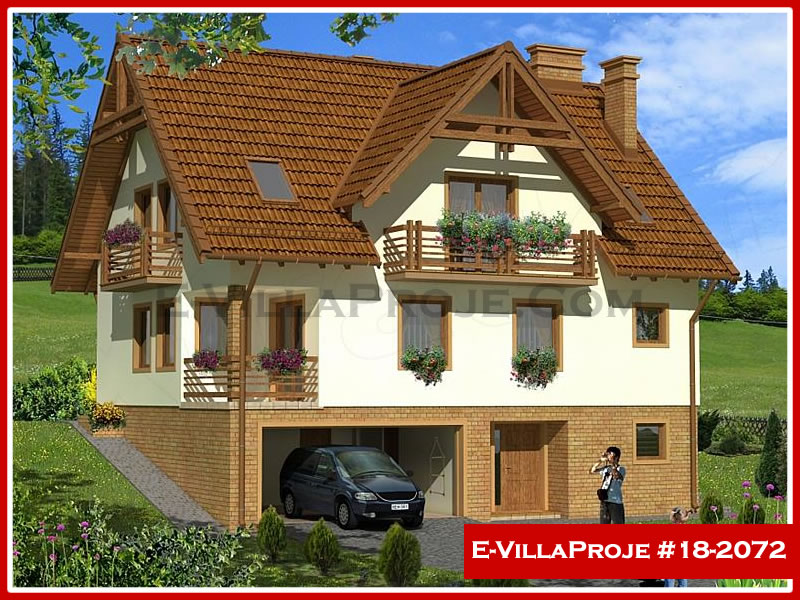 CVL-18-2072 • 239 m² 5+1 Dubleks Çelik Villa - Mimari Kat Planı ve Dış Cephe