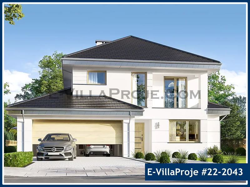 CVL-22-2043 • 242 m² 5+1 Dubleks Çelik Villa - Mimari Kat Planı ve Dış Cephe