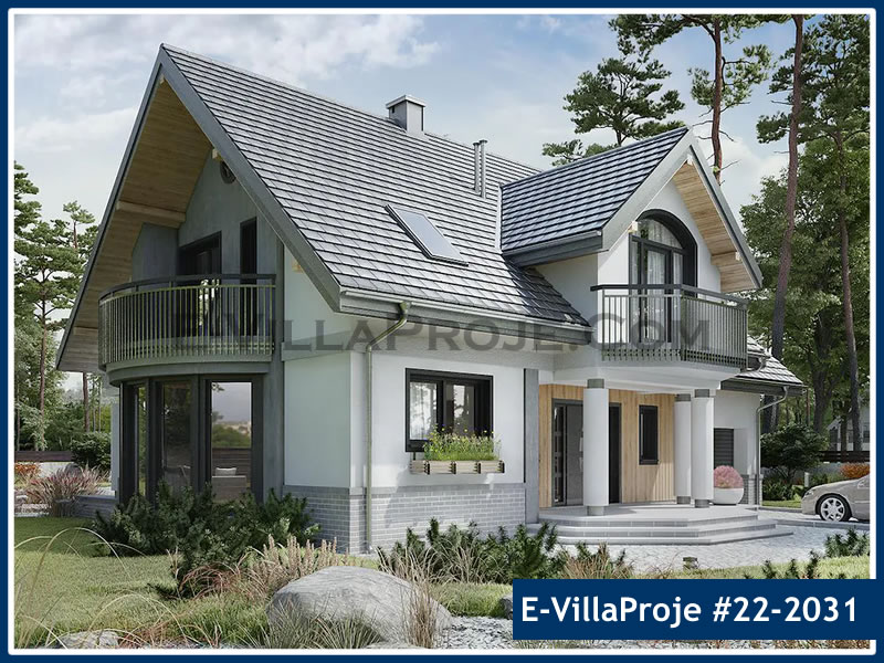 CVL-22-2031 • 243 m² 5+1 Dubleks Çelik Villa - Mimari Kat Planı ve Dış Cephe