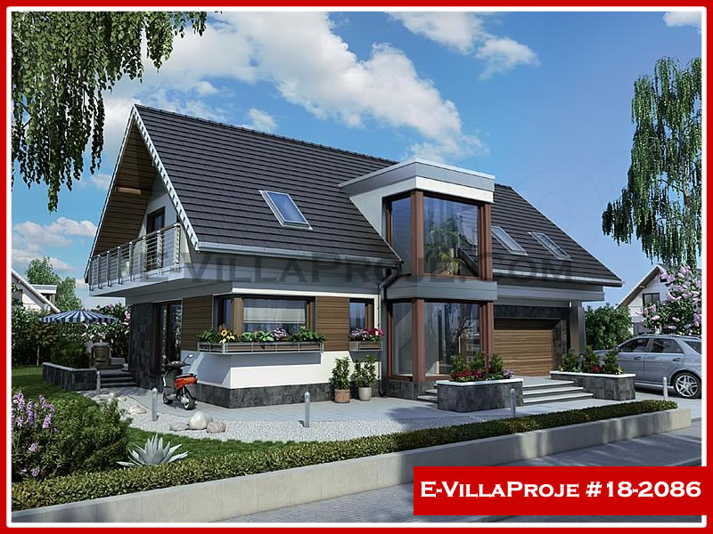 CVL-18-2086 • 244 m² 5+1 Dubleks Çelik Villa - Mimari Kat Planı ve Dış Cephe