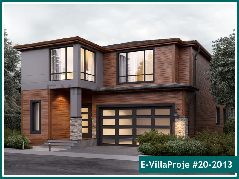 CVL-20-2013 • 252 m² 5+1 Dubleks Çelik Villa - Mimari Kat Planı ve Dış Cephe