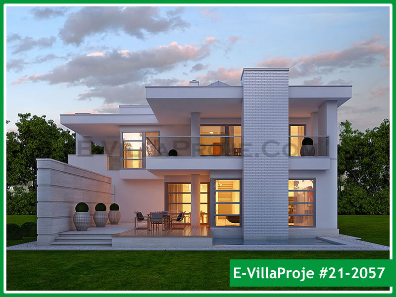 CVL-21-2057 • 252 m² 5+1 Dubleks Çelik Villa - Mimari Kat Planı ve Dış Cephe