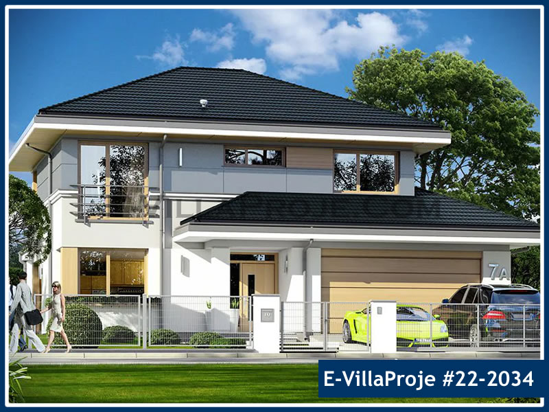 CVL-22-2034 • 252 m² 5+1 Dubleks Çelik Villa - Mimari Kat Planı ve Dış Cephe