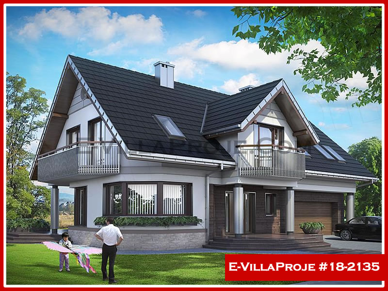 CVL-18-2135 • 261 m² 5+1 Dubleks Çelik Villa - Mimari Kat Planı ve Dış Cephe