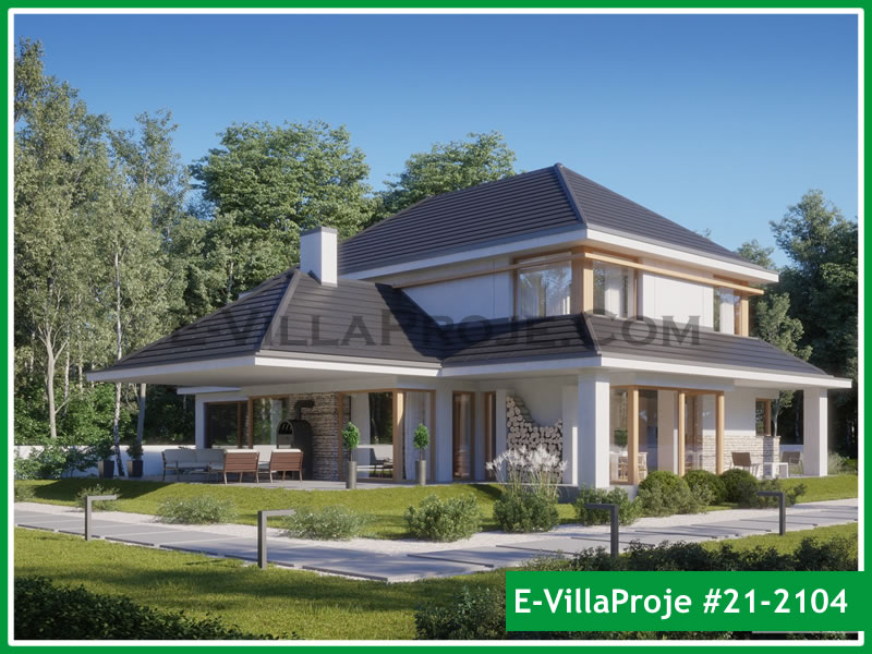 CVL-21-2104 • 264 m² 5+1 Dubleks Çelik Villa - Mimari Kat Planı ve Dış Cephe