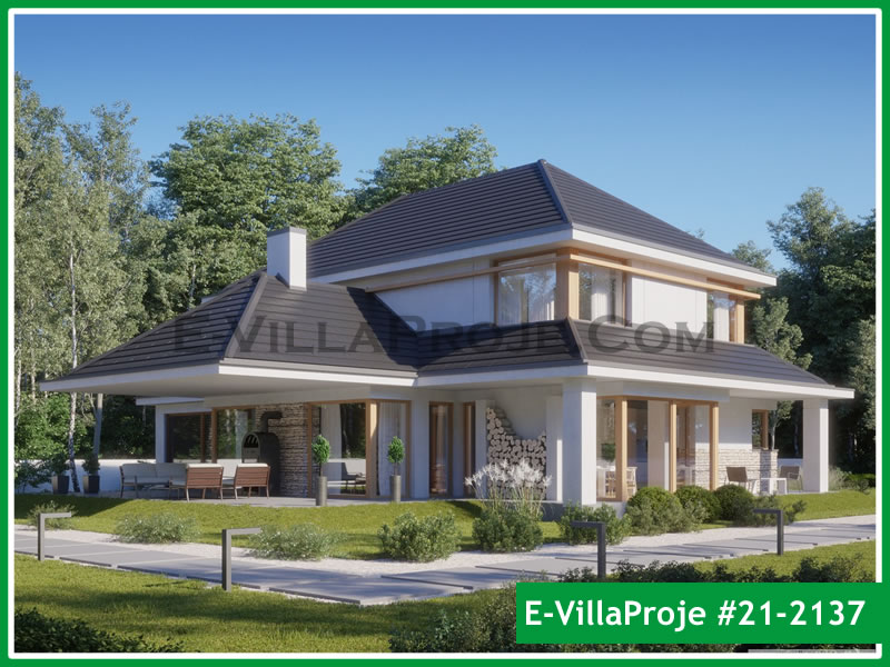 CVL-21-2137 • 264 m² 5+1 Dubleks Çelik Villa - Mimari Kat Planı ve Dış Cephe