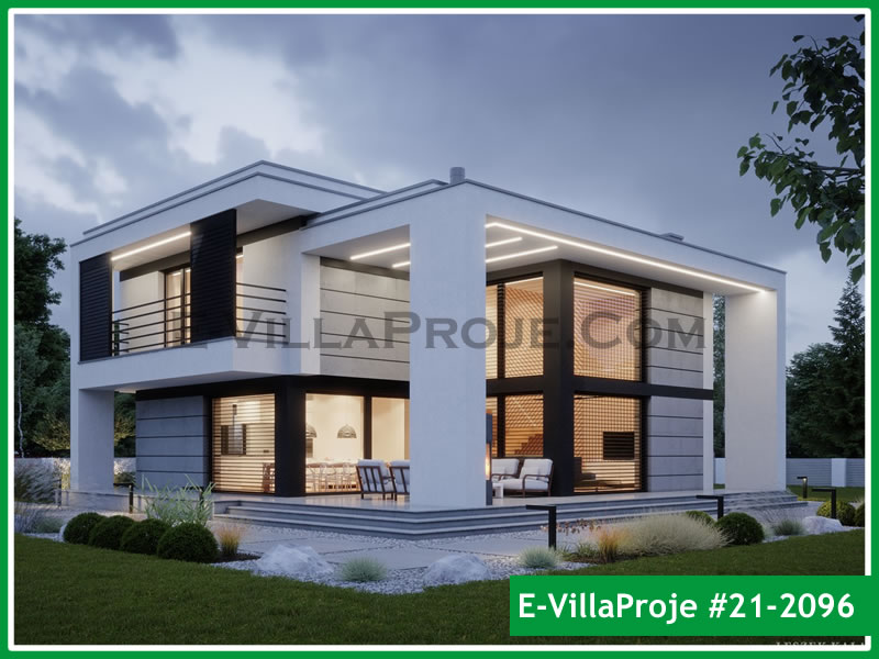 CVL-21-2096 • 265 m² 5+1 Dubleks Çelik Villa - Mimari Kat Planı ve Dış Cephe