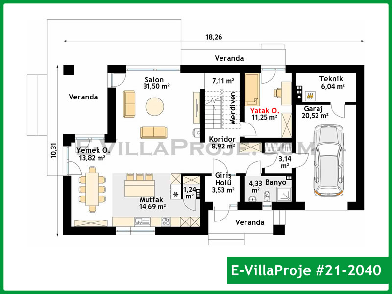 CVL-21-2040 Kat Planı ve Görsel 2