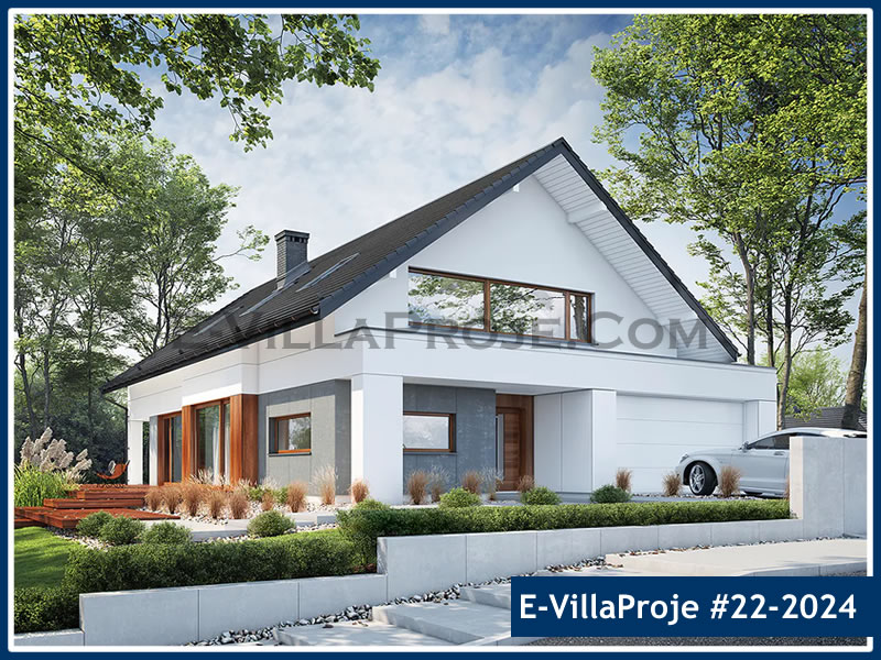 CVL-22-2024 • 280 m² 5+1 Dubleks Çelik Villa - Mimari Kat Planı ve Dış Cephe