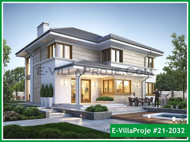 CVL-21-2032 • 280 m² 5+1 Dubleks Çelik Villa - Mimari Kat Planı ve Dış Cephe
