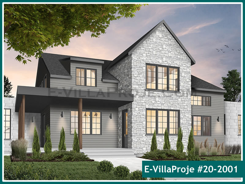 CVL-20-2001 • 287 m² 5+1 Dubleks Çelik Villa - Mimari Dış Cephe ve Kat Planı