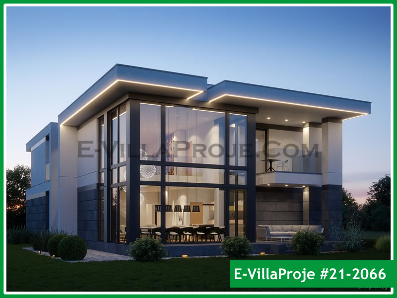 CVL-21-2066 • 292 m² 5+1 Dubleks Çelik Villa - Mimari Kat Planı ve Dış Cephe