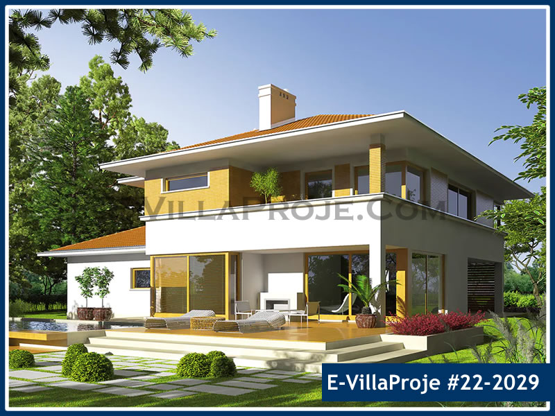 CVL-22-2029 • 292 m² 5+1 Dubleks Çelik Villa - Mimari Kat Planı ve Dış Cephe
