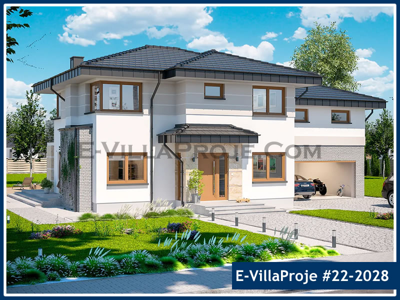 CVL-22-2028 • 296 m² 5+1 Dubleks Çelik Villa - Mimari Kat Planı ve Dış Cephe