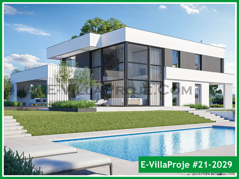 CVL-21-2029 • 298 m² 5+1 Dubleks Çelik Villa - Mimari Kat Planı ve Dış Cephe