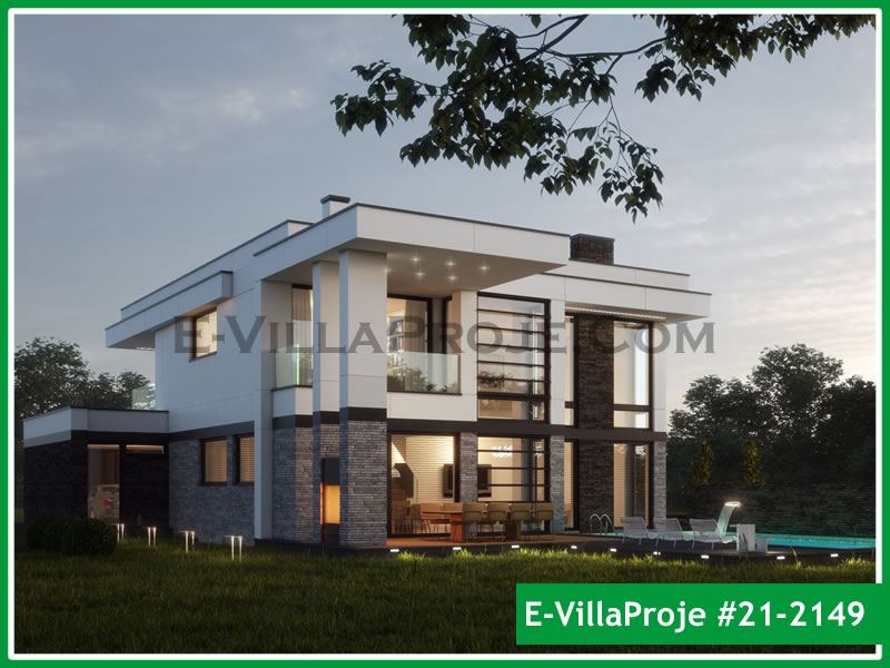 CVL-21-2149 • 298 m² 5+1 Dubleks Çelik Villa - Mimari Kat Planı ve Dış Cephe