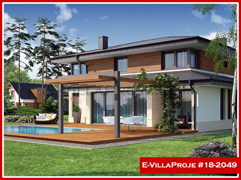 CVL-18-2049 • 306 m² 5+1 Dubleks Çelik Villa - Mimari Kat Planı ve Dış Cephe