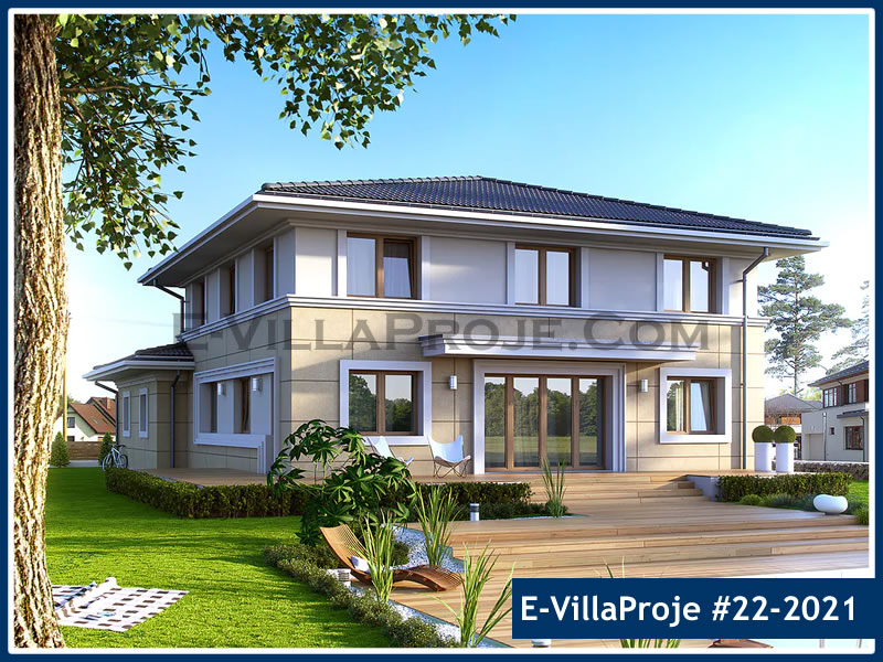 CVL-22-2021 • 310 m² 5+1 Dubleks Çelik Villa - Mimari Kat Planı ve Dış Cephe