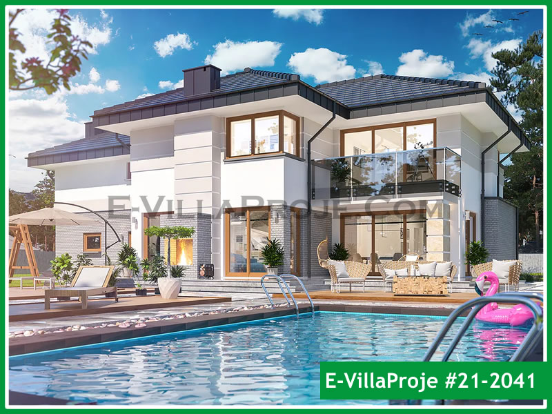 CVL-21-2041 • 314 m² 5+1 Dubleks Çelik Villa - Mimari Kat Planı ve Dış Cephe