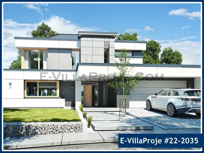 CVL-22-2035 • 326 m² 5+1 Dubleks Çelik Villa - Mimari Kat Planı ve Dış Cephe