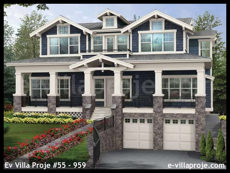 CVL-55-959 • 337 m² 5+1 Tripleks Çelik Villa - Mimari Kat Planı ve Dış Cephe