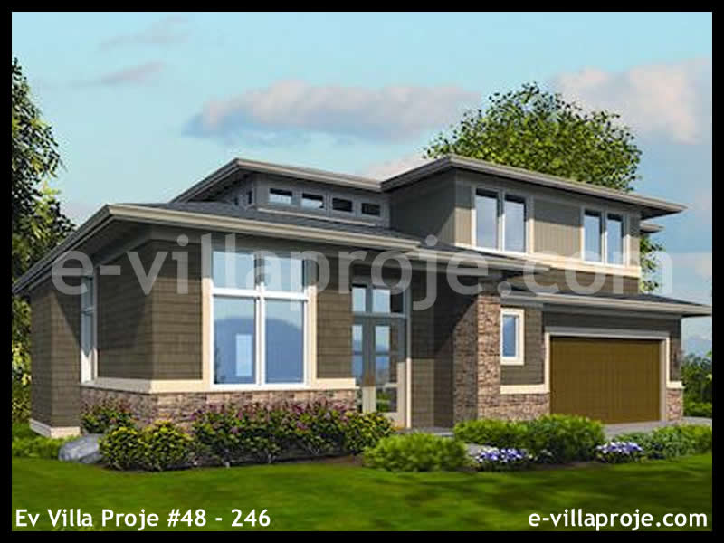 CVL-48-246 • 340 m² 5+1 Tripleks Çelik Villa - Mimari Kat Planı ve Dış Cephe