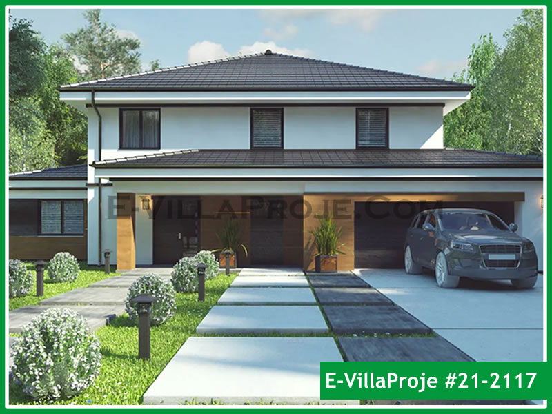 CVL-21-2117 • 349 m² 5+1 Dubleks Çelik Villa - Mimari Kat Planı ve Dış Cephe