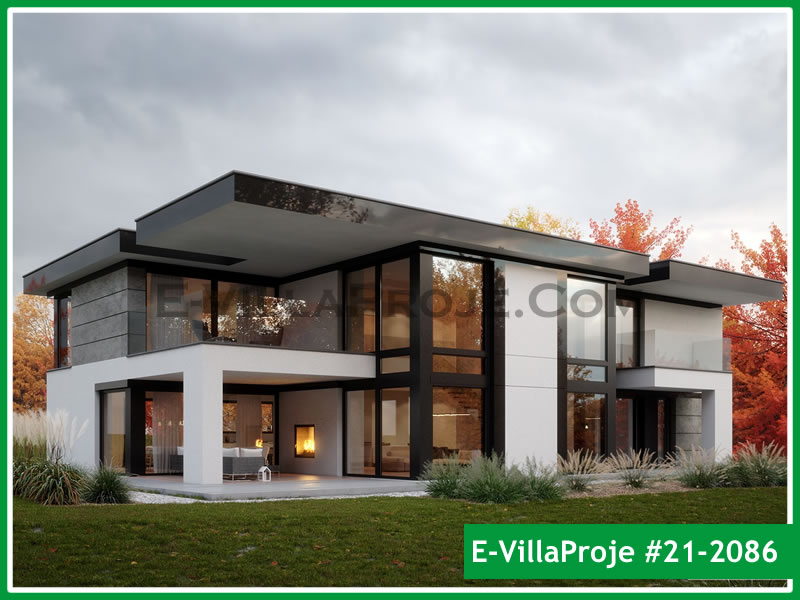 CVL-21-2086 • 367 m² 5+1 Dubleks Çelik Villa - Mimari Kat Planı ve Dış Cephe