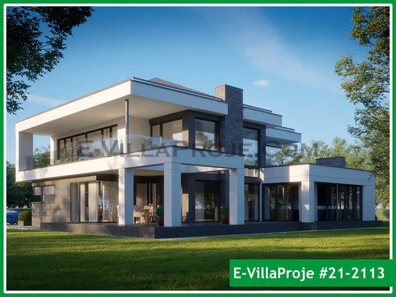 CVL-21-2113 • 385 m² 5+1 Dubleks Çelik Villa - Mimari Kat Planı ve Dış Cephe