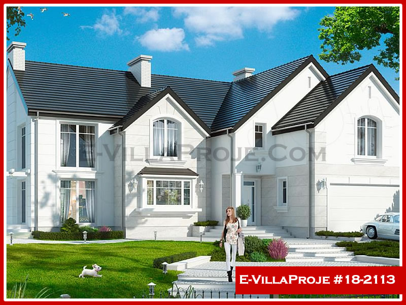 CVL-18-2113 • 388 m² 5+1 Dubleks Çelik Villa - Mimari Kat Planı ve Dış Cephe