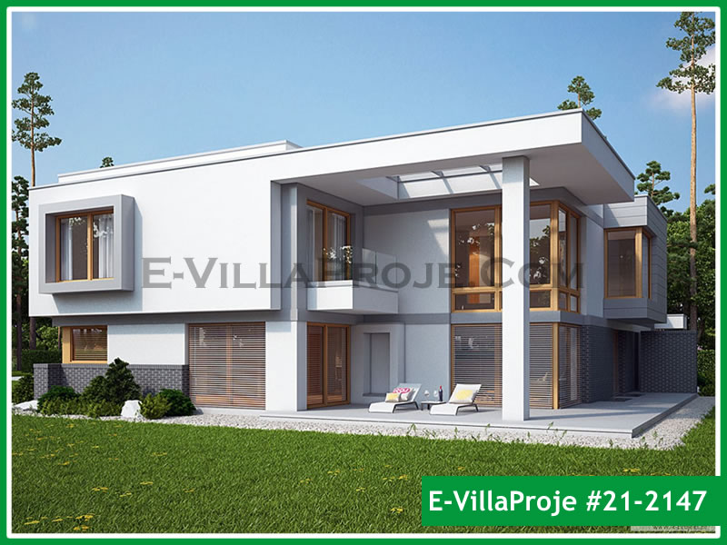 CVL-21-2147 • 393 m² 5+1 Dubleks Çelik Villa - Mimari Kat Planı ve Dış Cephe